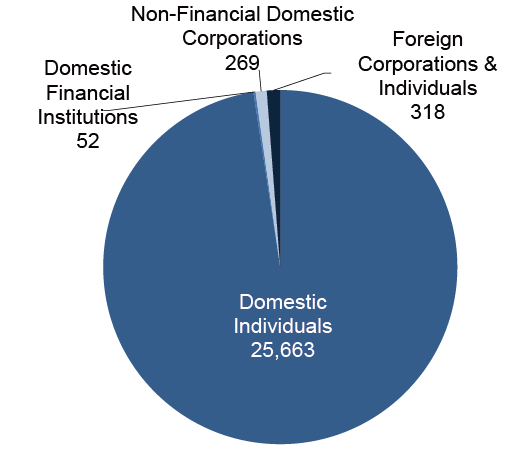 Number of Shareholders by Shareholder Type